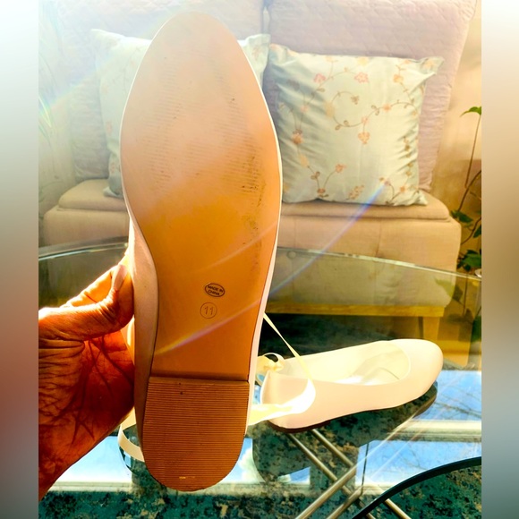 ✨Elegant Park✨ White Satin Round Toe Ballet Flat W/Removable Satin Ribbo… - Picture 8 of 16